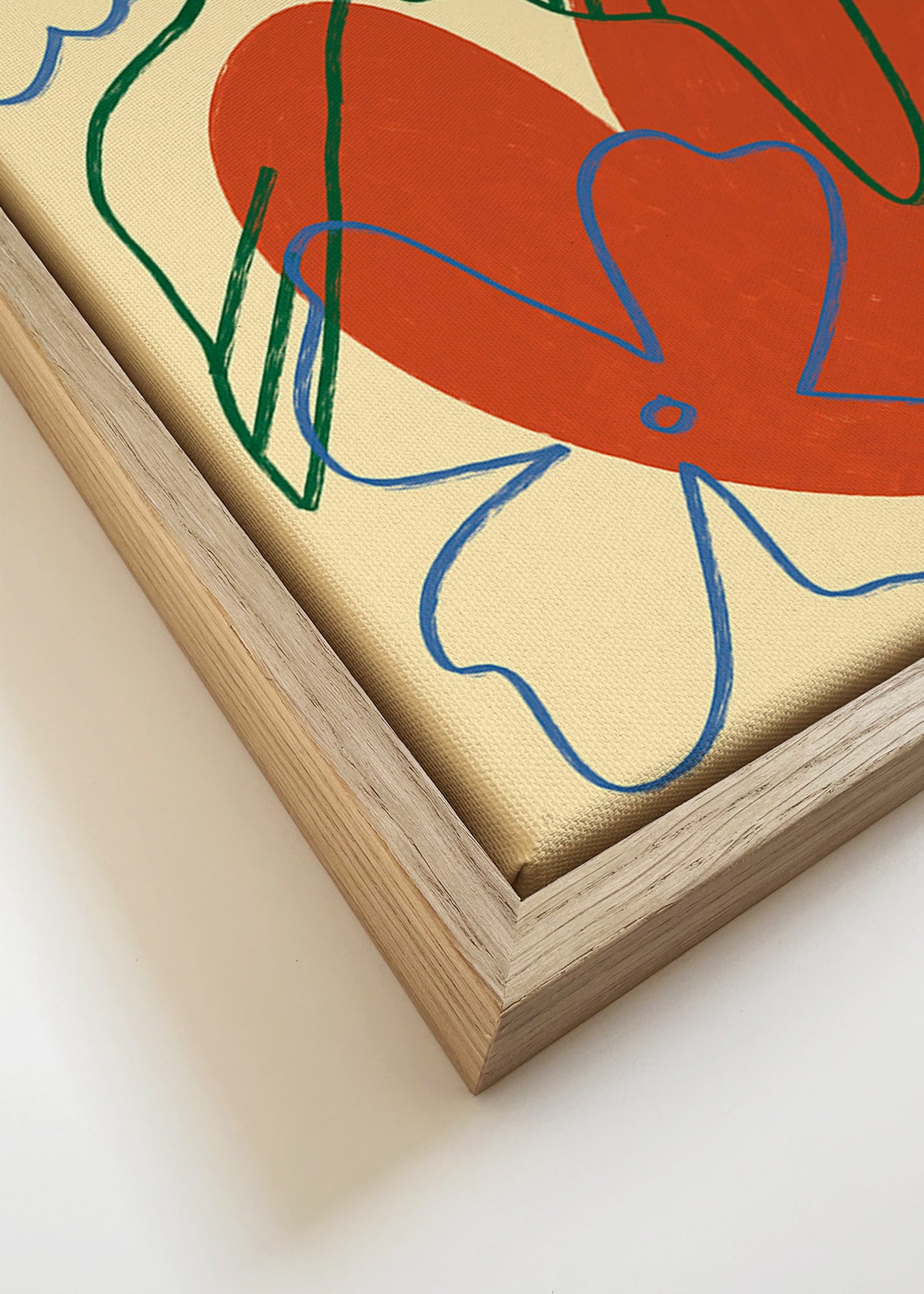 Ilustración de paloma y corazón trazos sueltos – Canvas detail