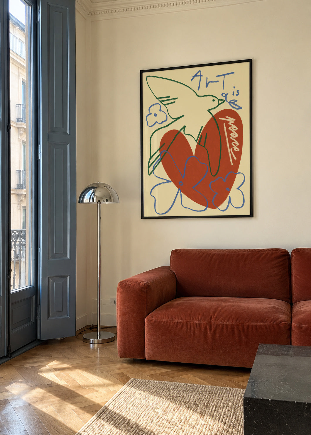 Art Is Peace - Framed poster in an interior