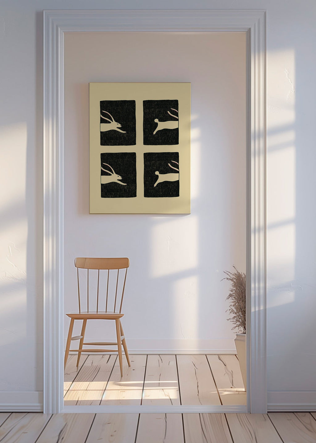 Cuadro con conejos repetidos en paneles – Canvas