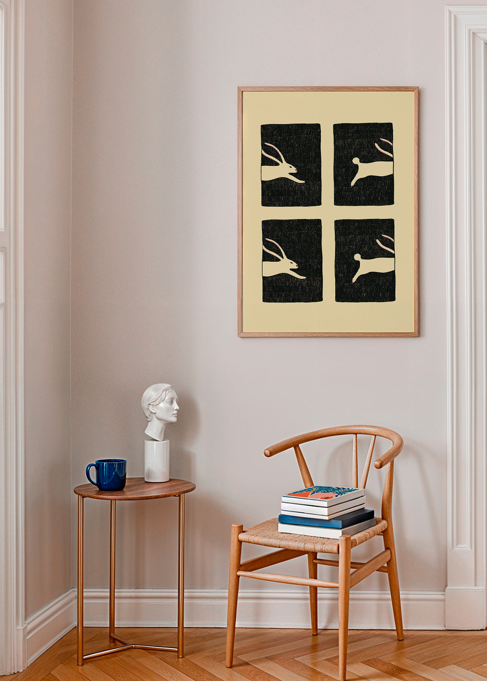 Cuadro con conejos repetidos en paneles – Product2