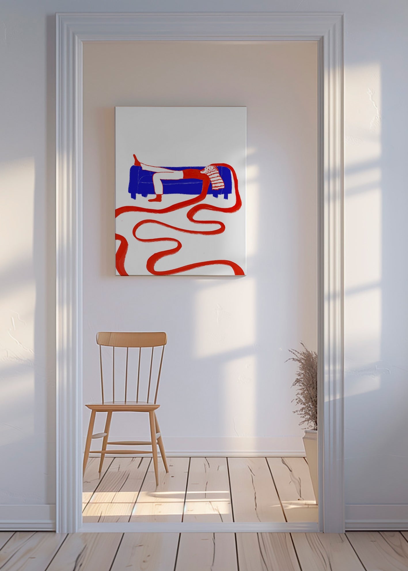 Ilustración de figura recostada en sofá – Canvas