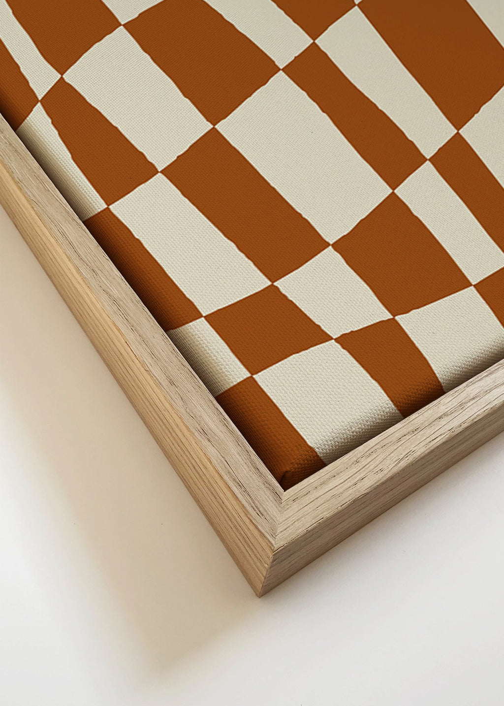 Cuadro geométrico con tablero ondulado marrón – Canvas detail