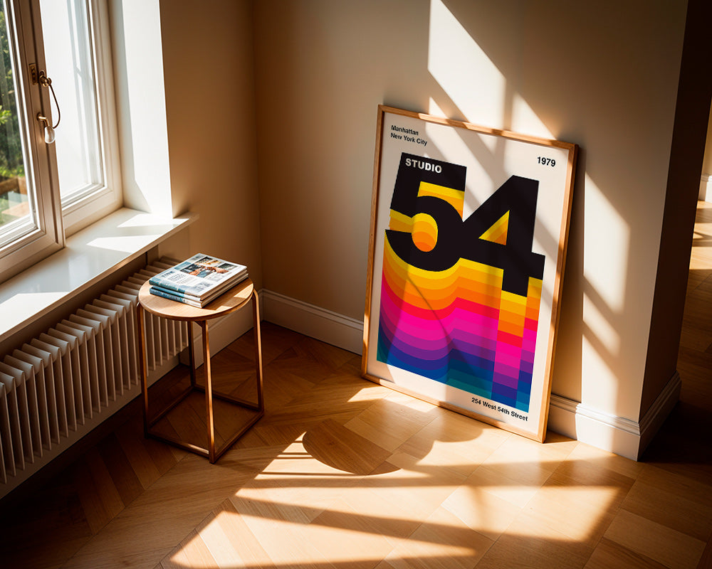 Cuadro vintage Studio 54 con ondas de color – Product1