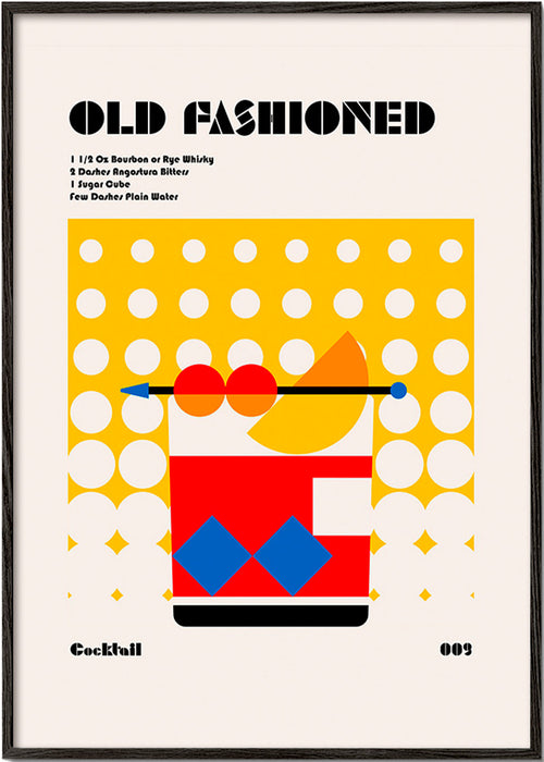 Cuadro de cocina Old Fashioned estilo Bauhaus – Black Frame