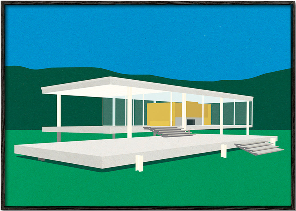 Ilustración arquitectónica de casa moderna minimalista – Black Frame