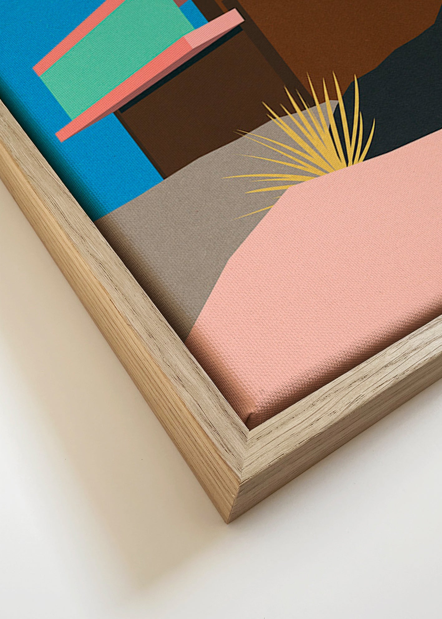 Ilustración arquitectónica de casa desértica – Canvas detail