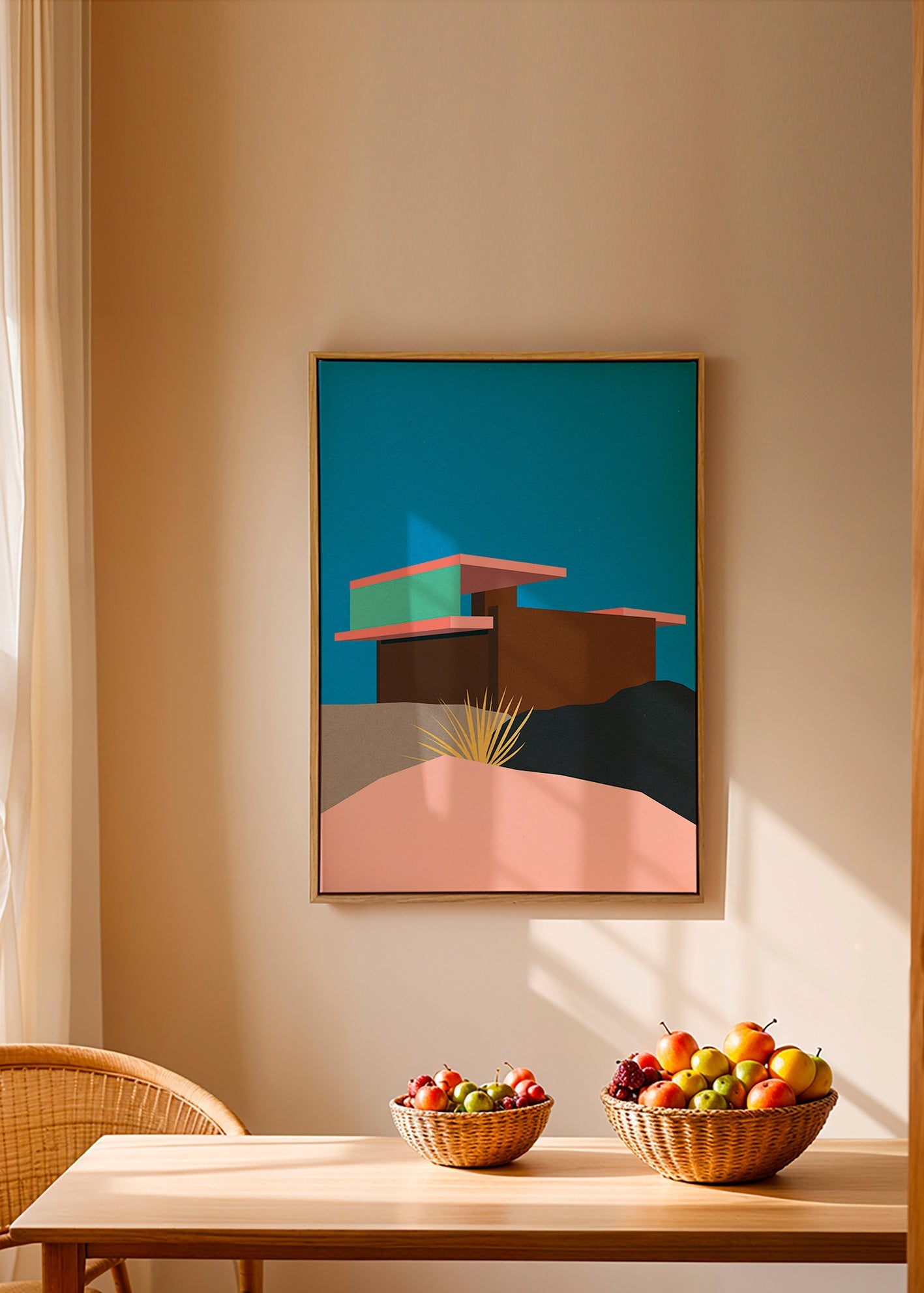 Ilustración arquitectónica de casa desértica – Canvas2