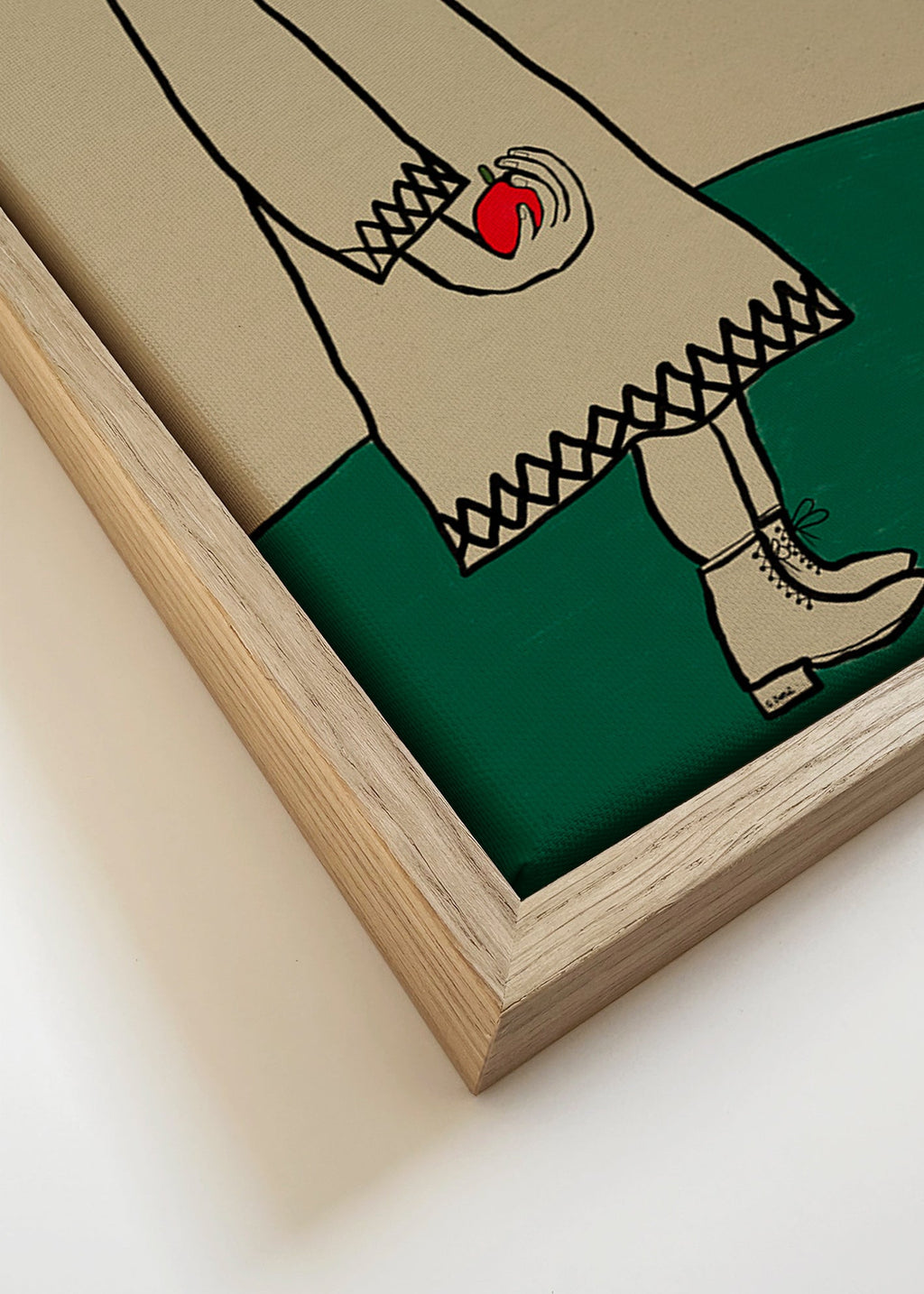 Cuadro de caballo con figura femenina y manzana – Canvas detail