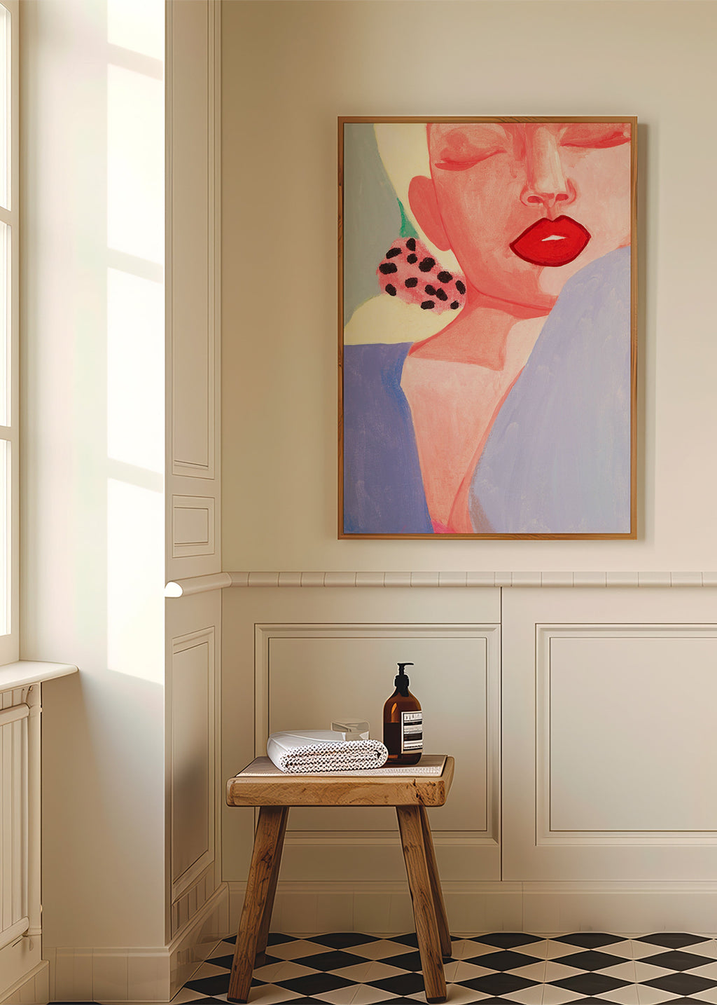 Ilustración femenina con labios rojos – Product2