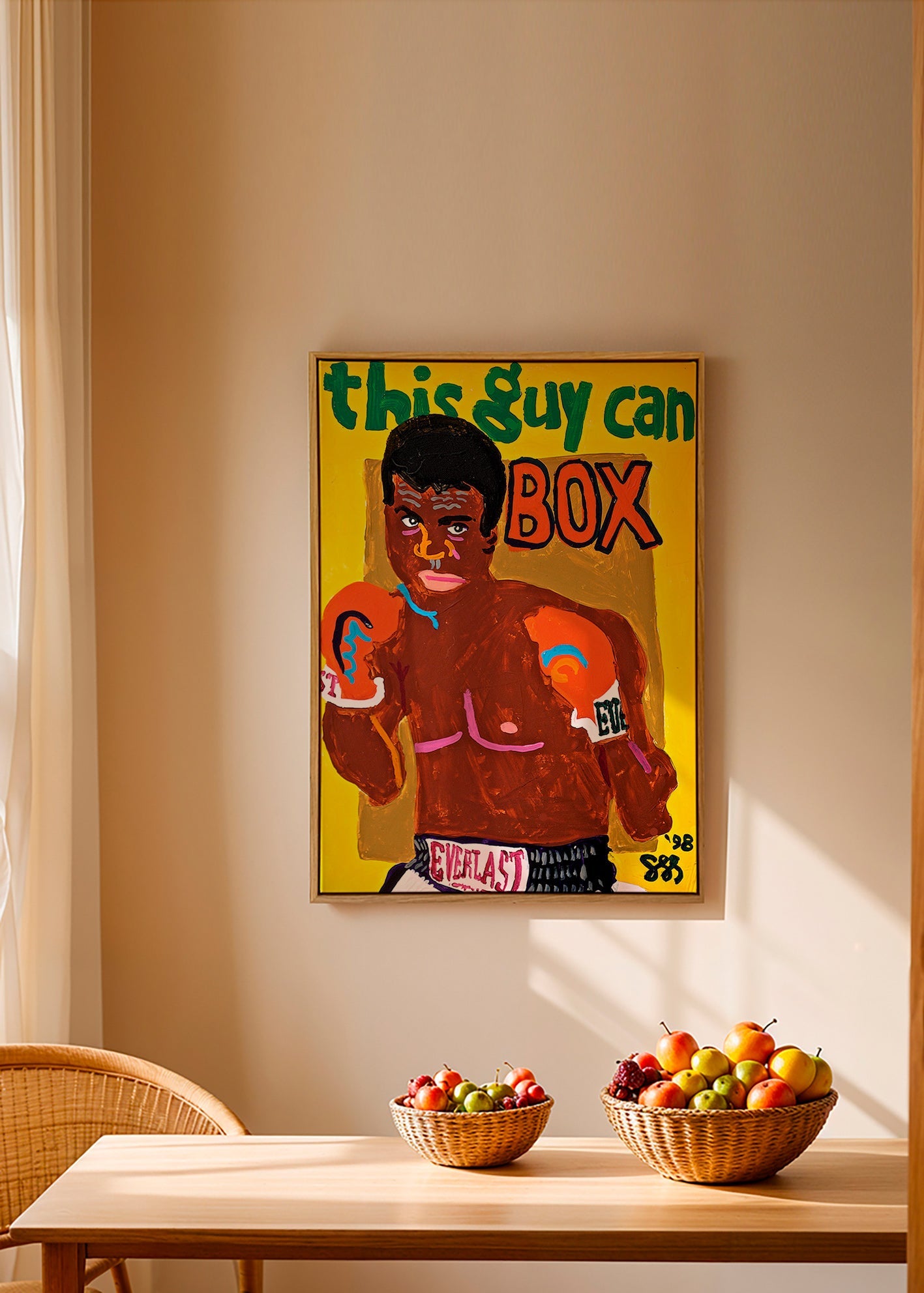 Cuadro deportivo boxeador ilustrado – Canvas2