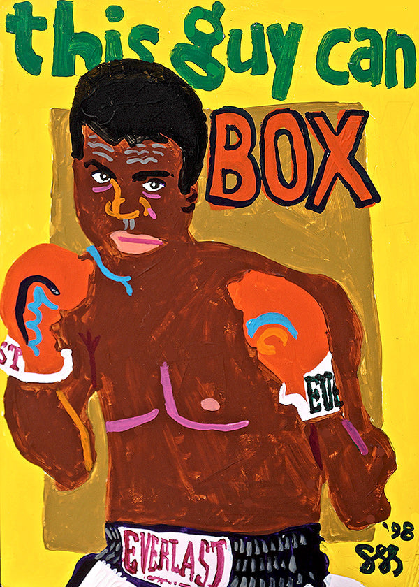 Cuadro deportivo boxeador ilustrado