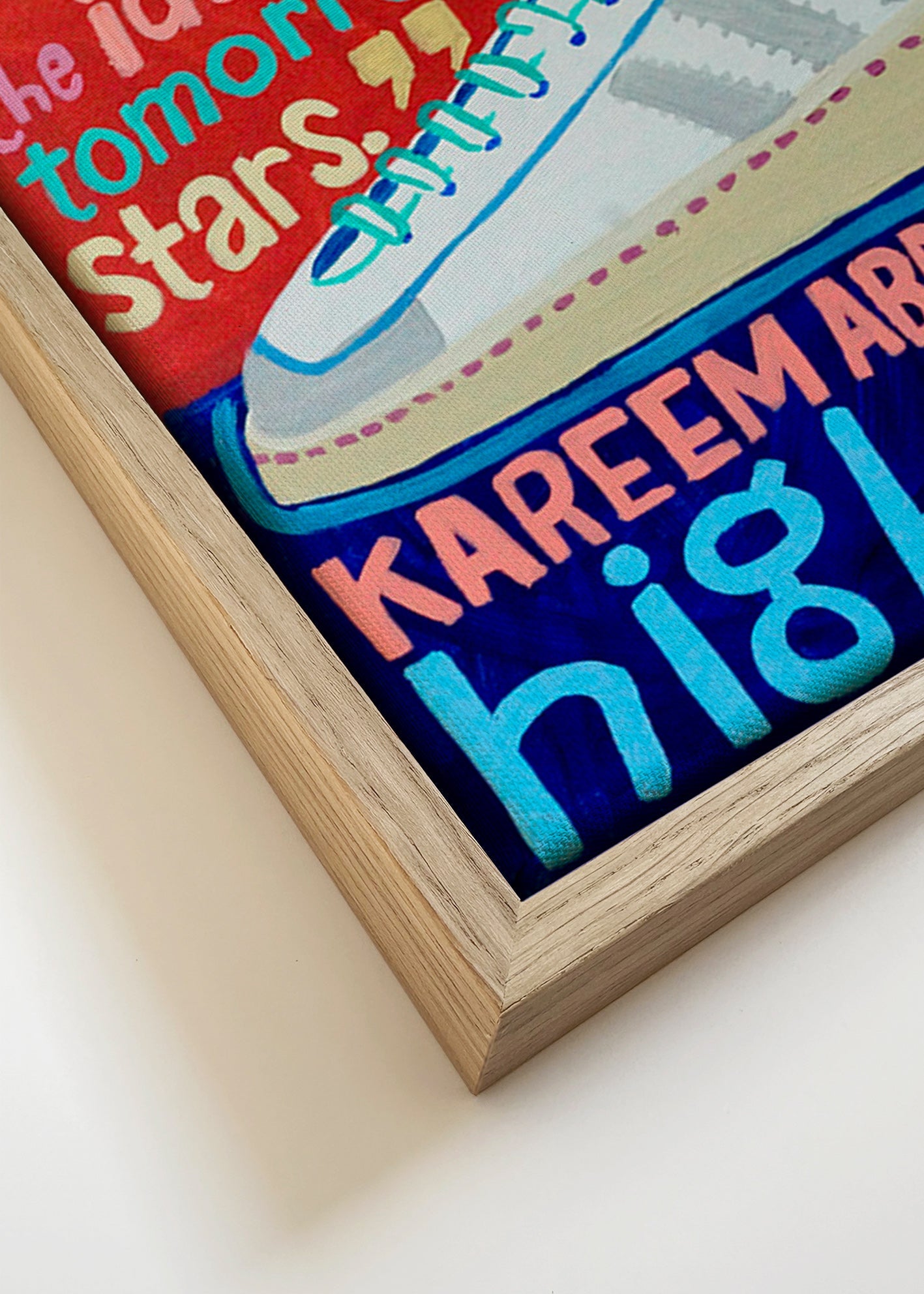 Cuadro deportivo High Tops con tipografía vintage – Canvas detail