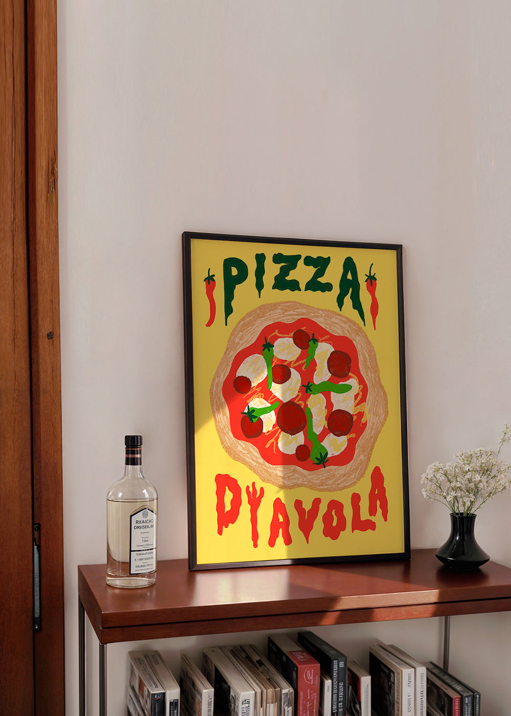 Cuadro de cocina con pizza Diavola ilustrada – Product3