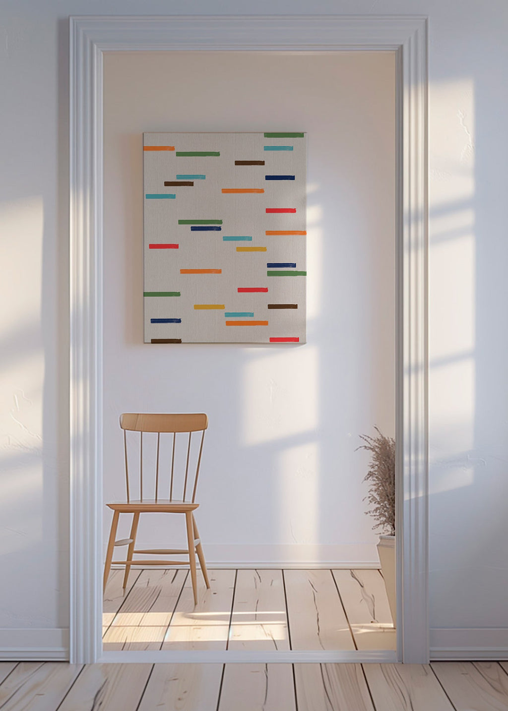 Cuadro abstracto con rayas flotantes – Canvas