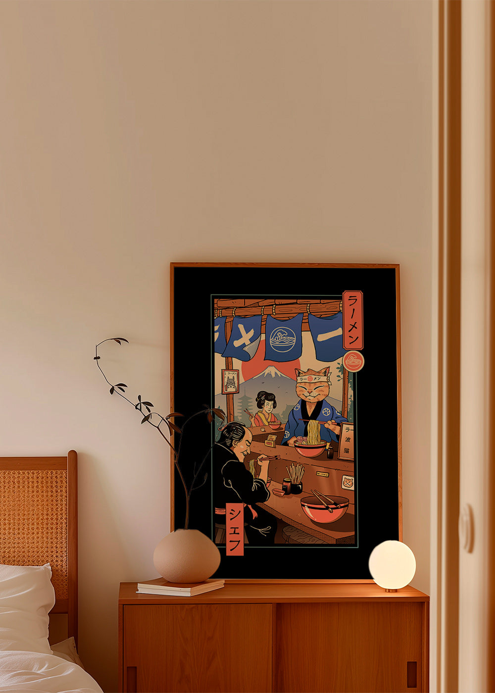 Cuadro de cocina Ramen Meowster, gato cocinero ilustrado – Product1