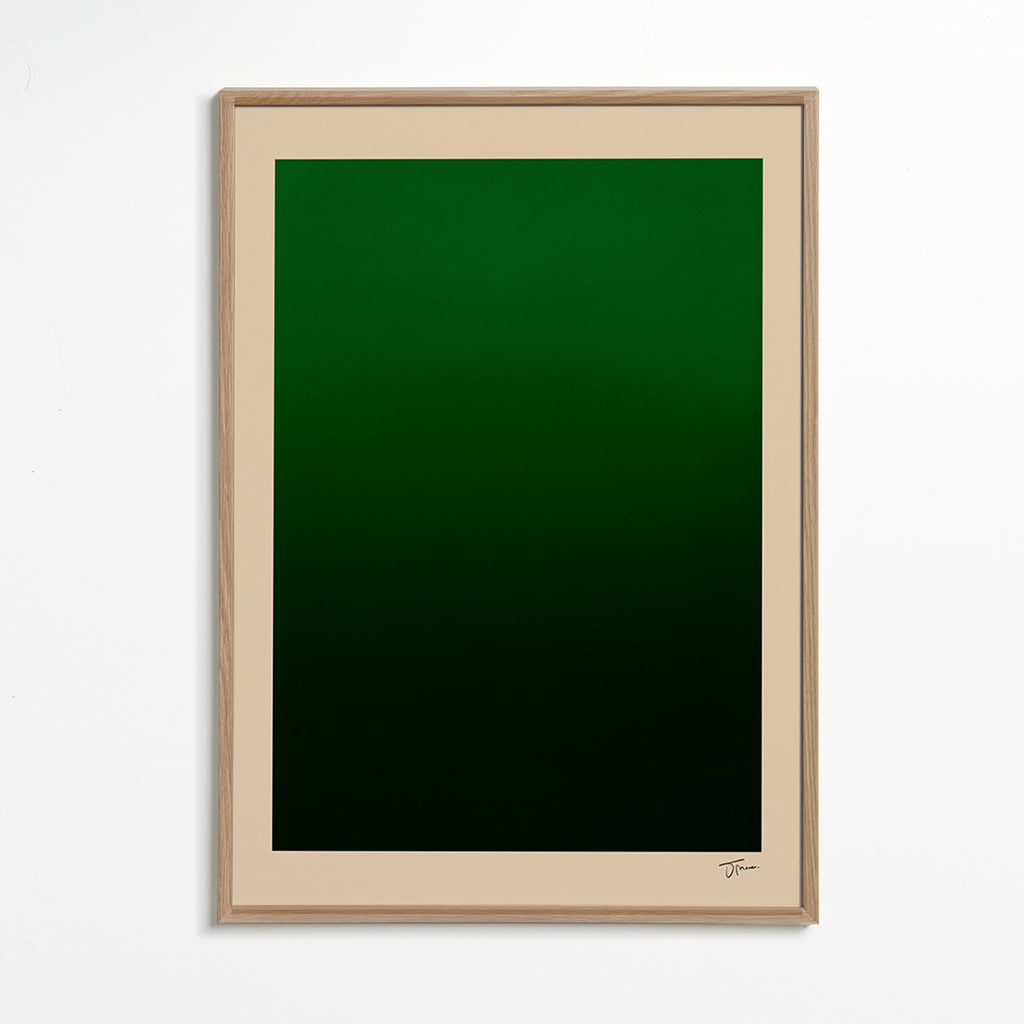 Cuadro abstracto degradado verde – Oak Frame