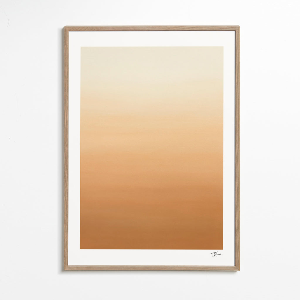 Cuadro de paisaje desértico degradado minimal – Oak Frame