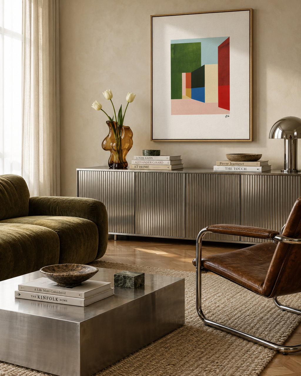 Silent Corridor II - Framed canvas in an interior