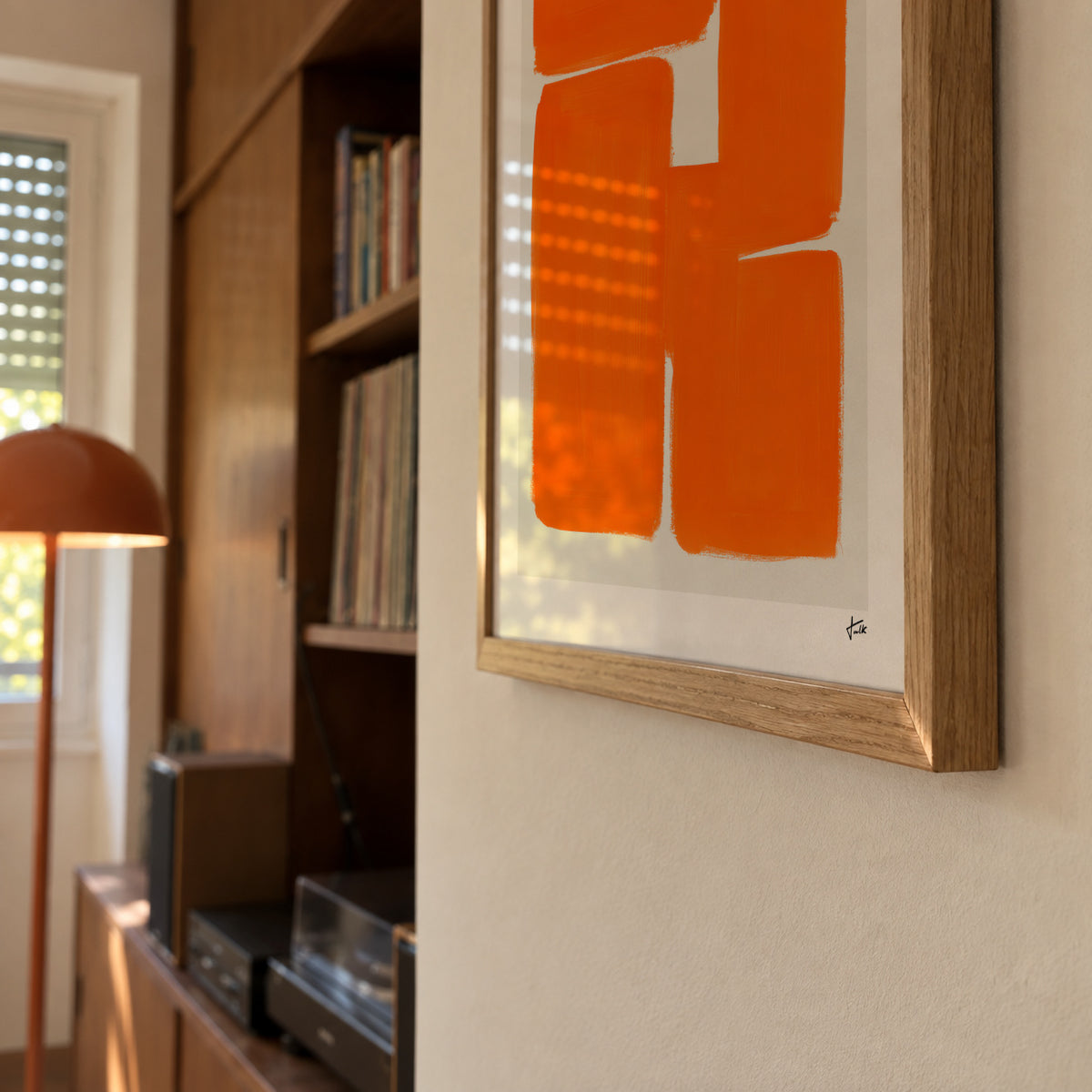 Orange Blocks - Framed poster detail