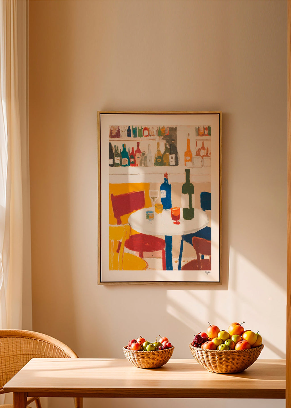 Cuadro de cocina con bistró y botellas – Canvas1