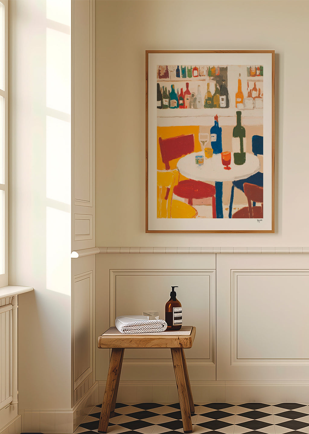 Cuadro de cocina con bistró y botellas – Product2