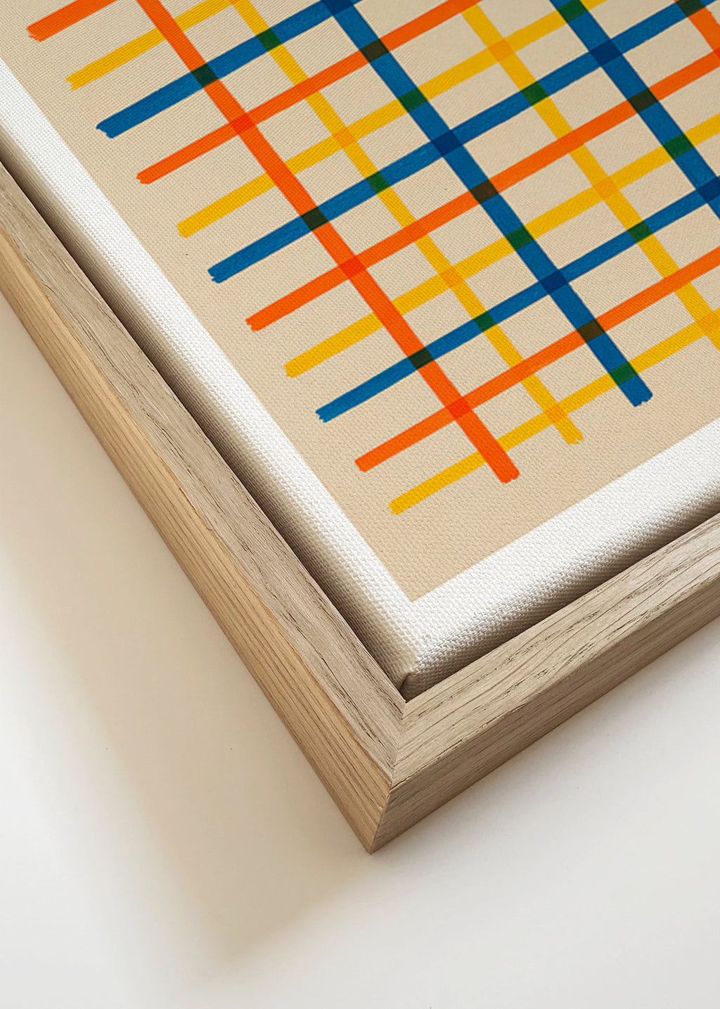 Cuadro geométrico rejilla de colores – Canvas detail