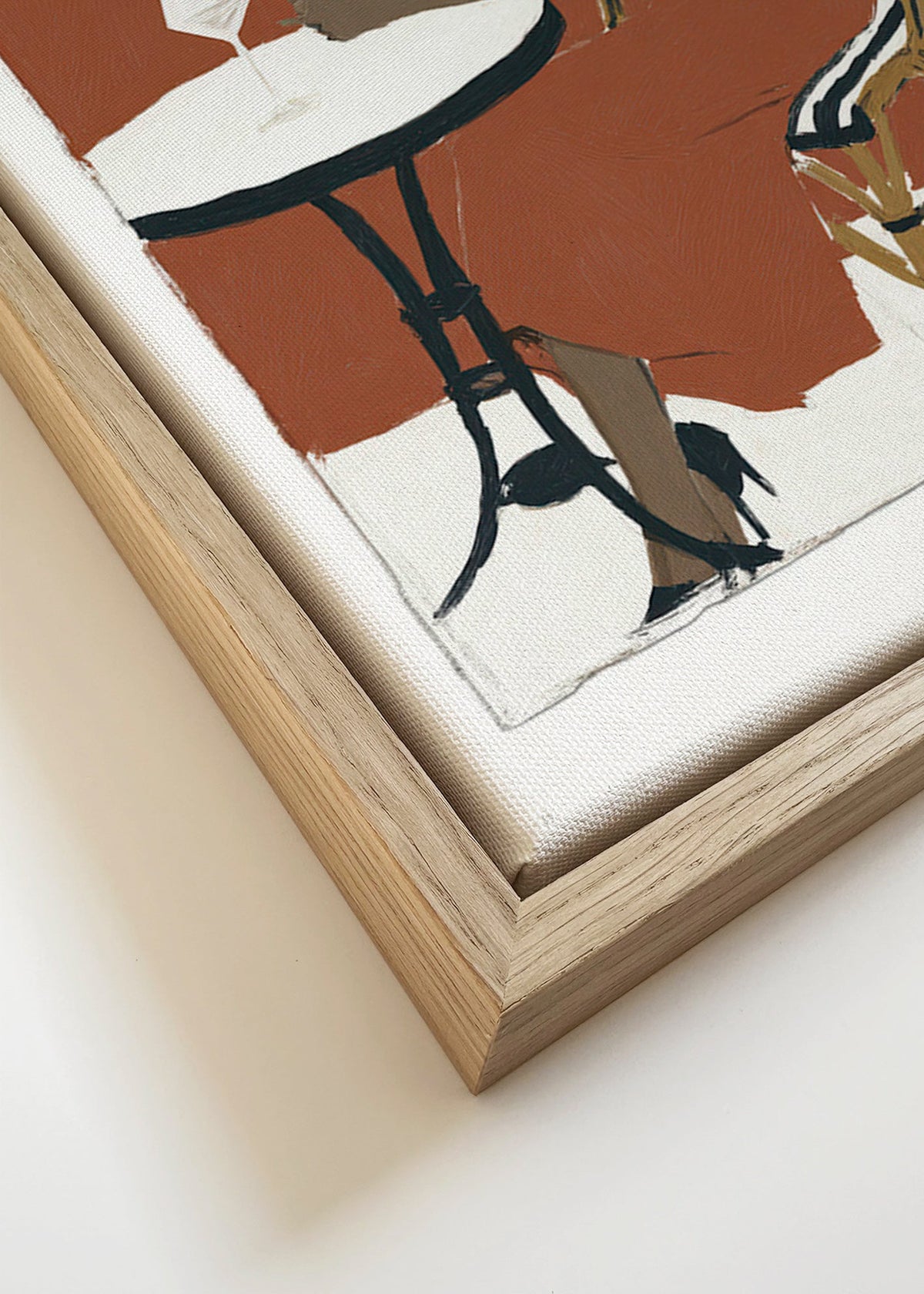 Cuadro de cocina con figura femenina y copa – Canvas detail