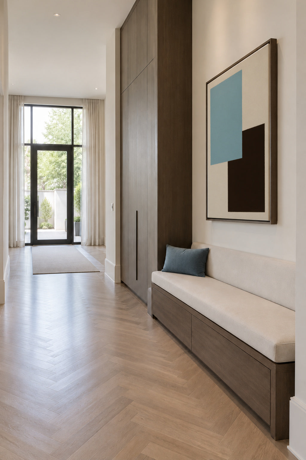 Sky and Slate - Framed canvas in an interior