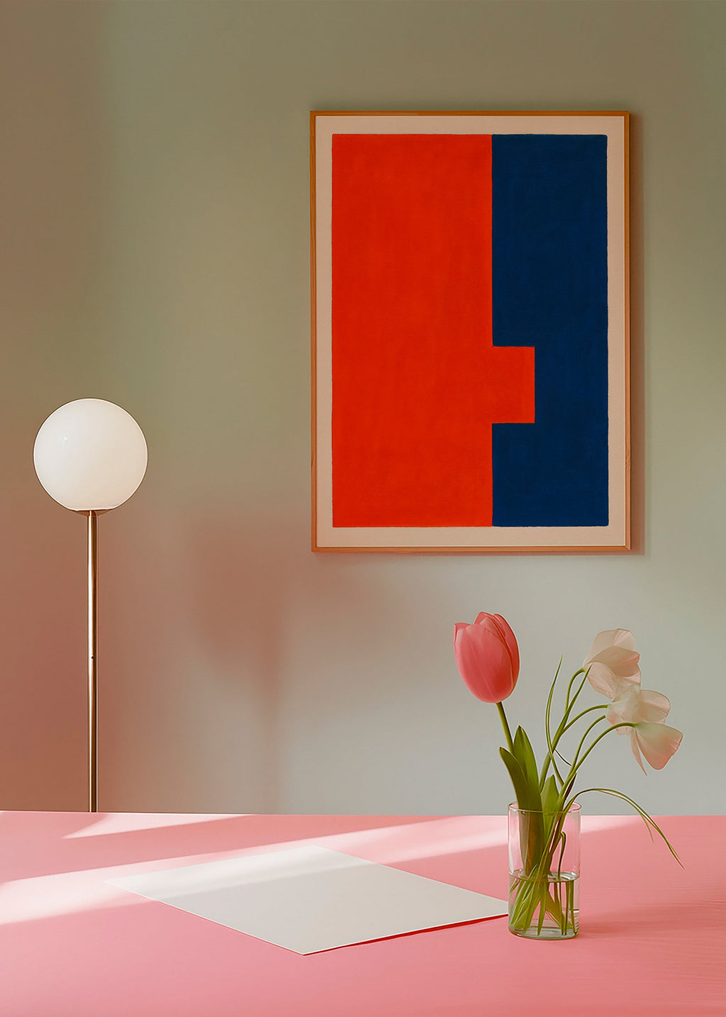 Cuadro abstracto vertical rojo y azul – Product1