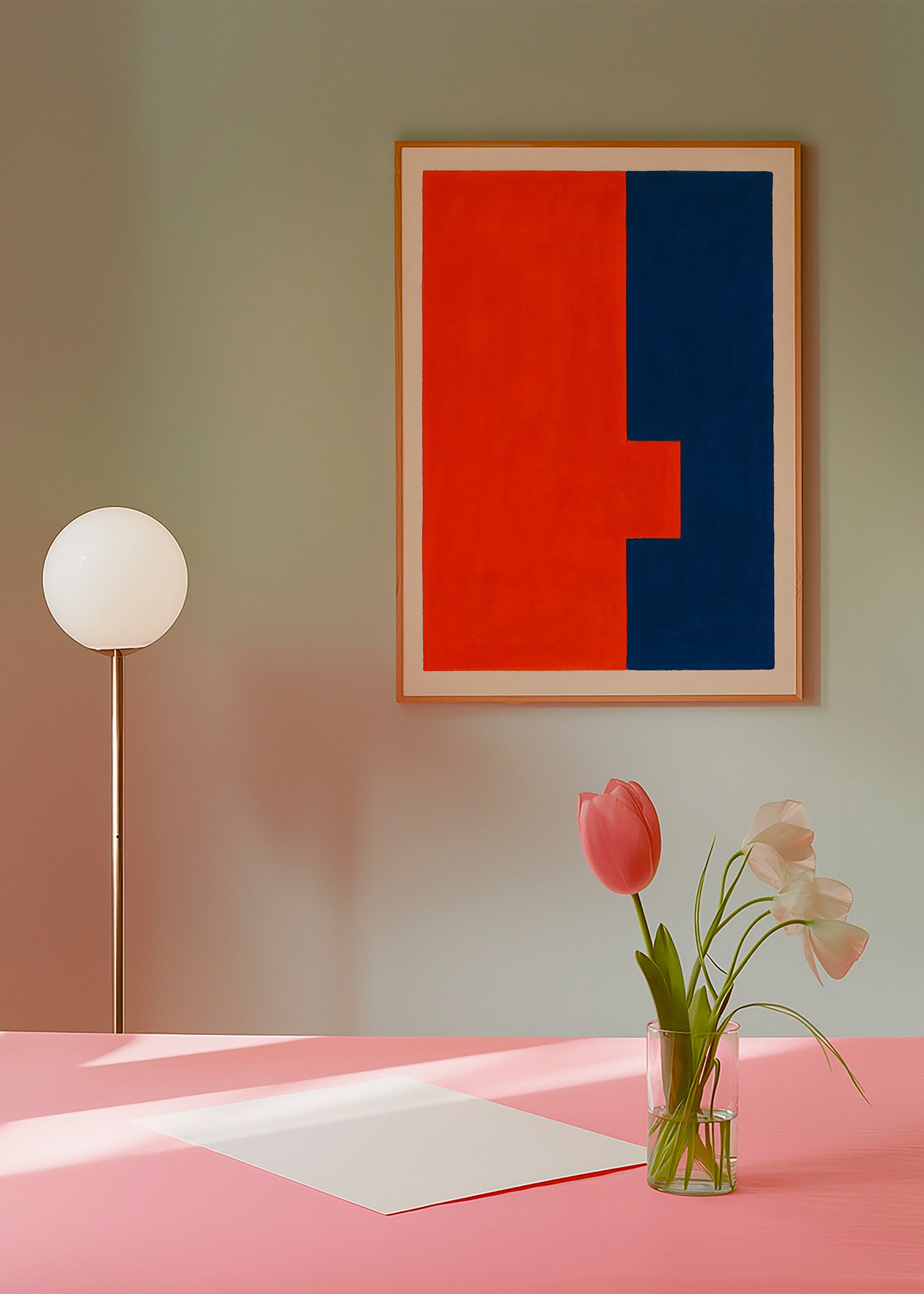 Cuadro abstracto vertical rojo y azul – Product1