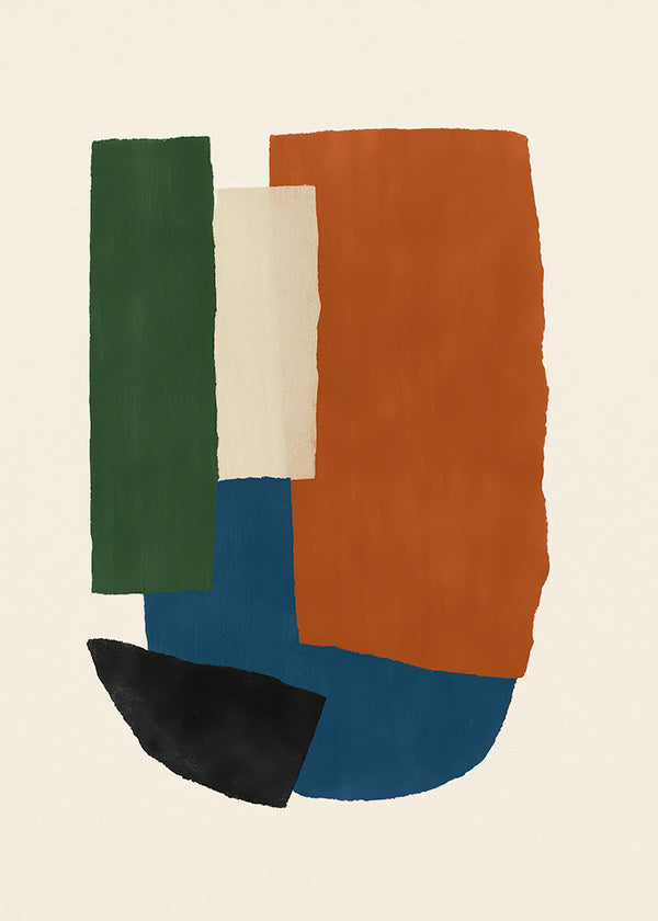 Cuadro abstracto bloques terrosos