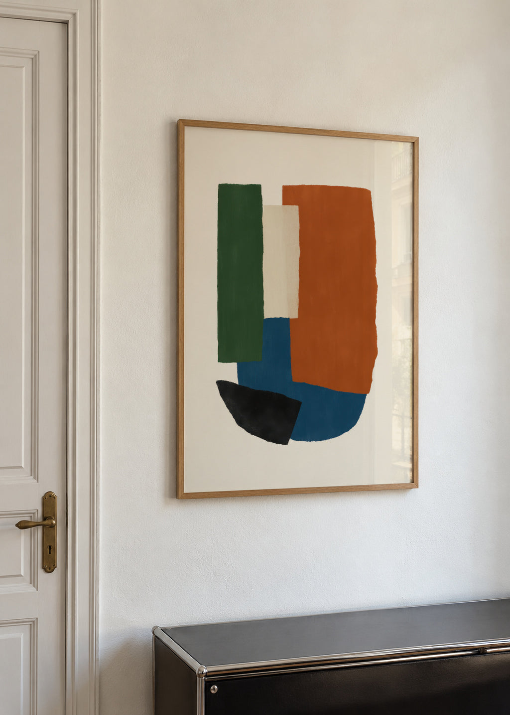 Earthy Stack - Framed poster in an interior