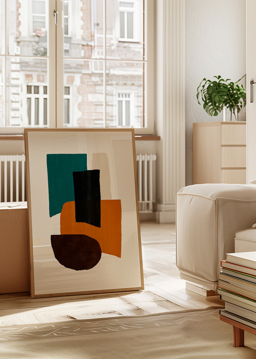 Cuadro abstracto con bloques terrosos – Product3