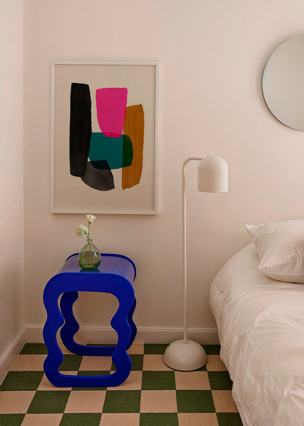 Cuadro abstracto magenta con gestos orgánicos – Product2