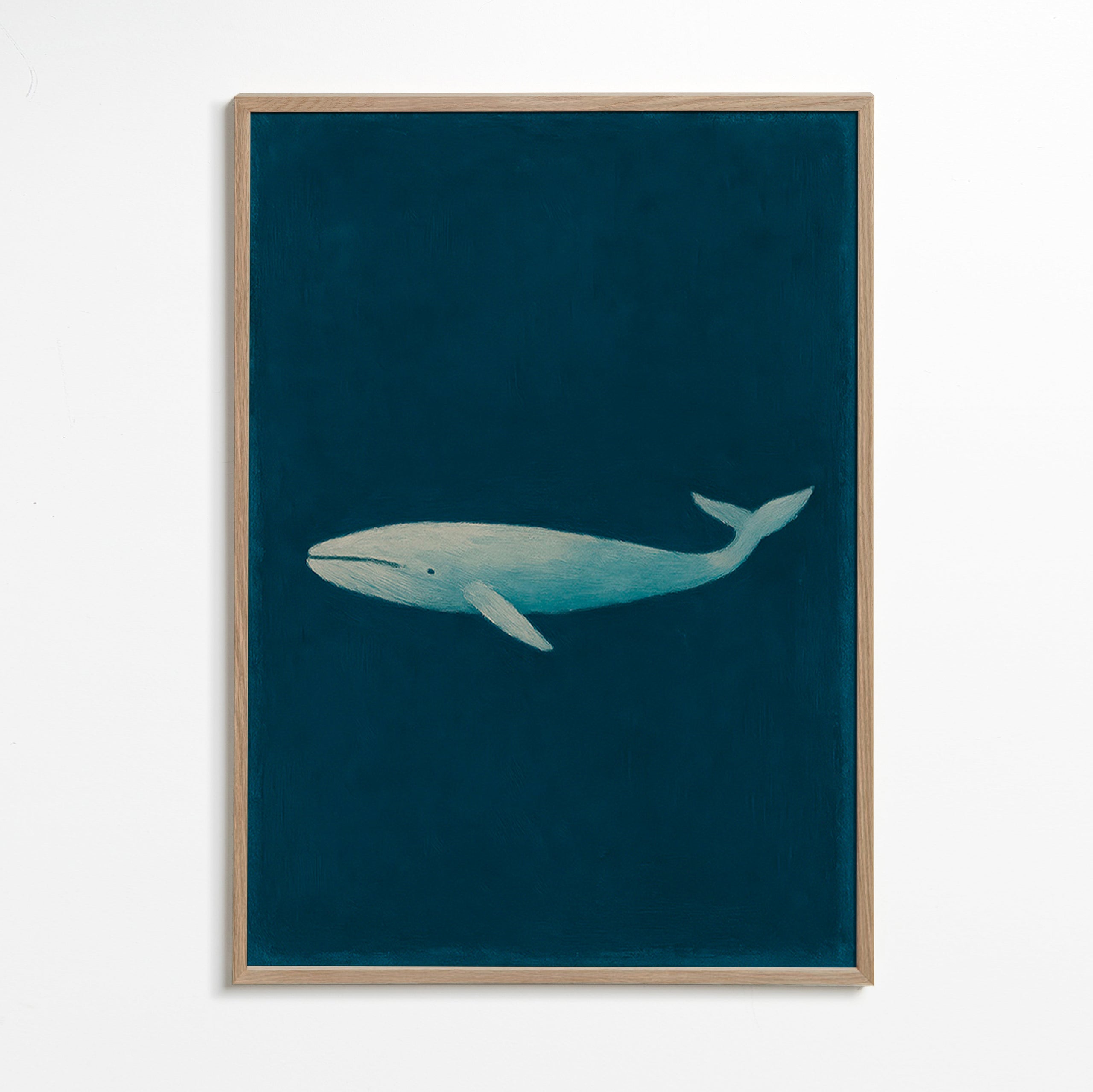 Cuadro ballena azul profundo – Oak Frame