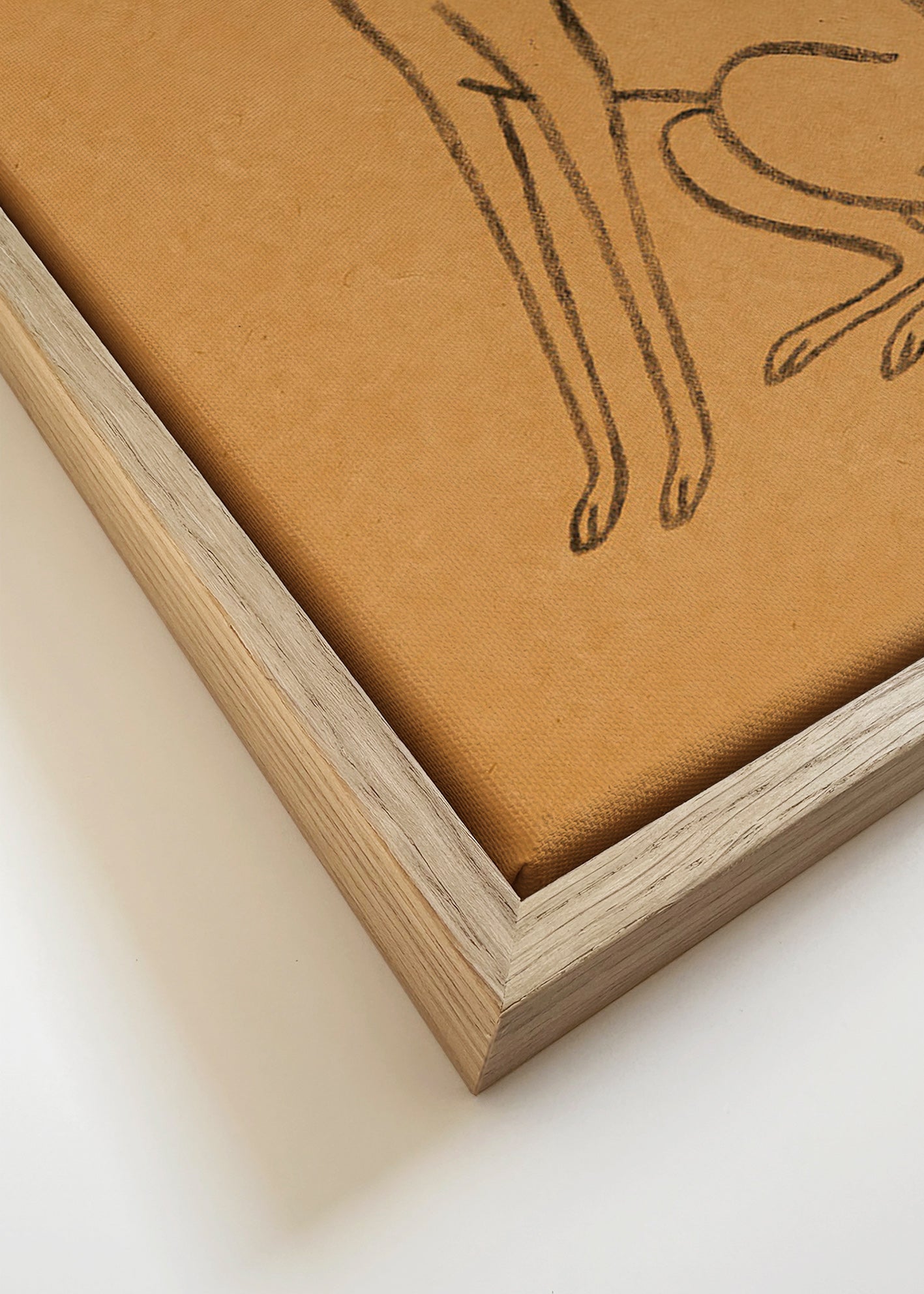 Cuadro silueta de galgo en línea minimal – Canvas detail