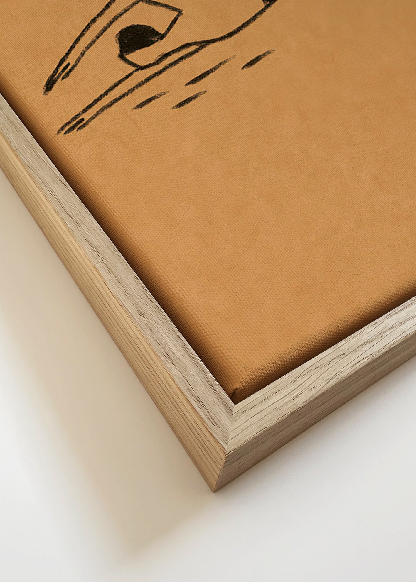 Ilustración nadadora en trazo lineal – Canvas detail