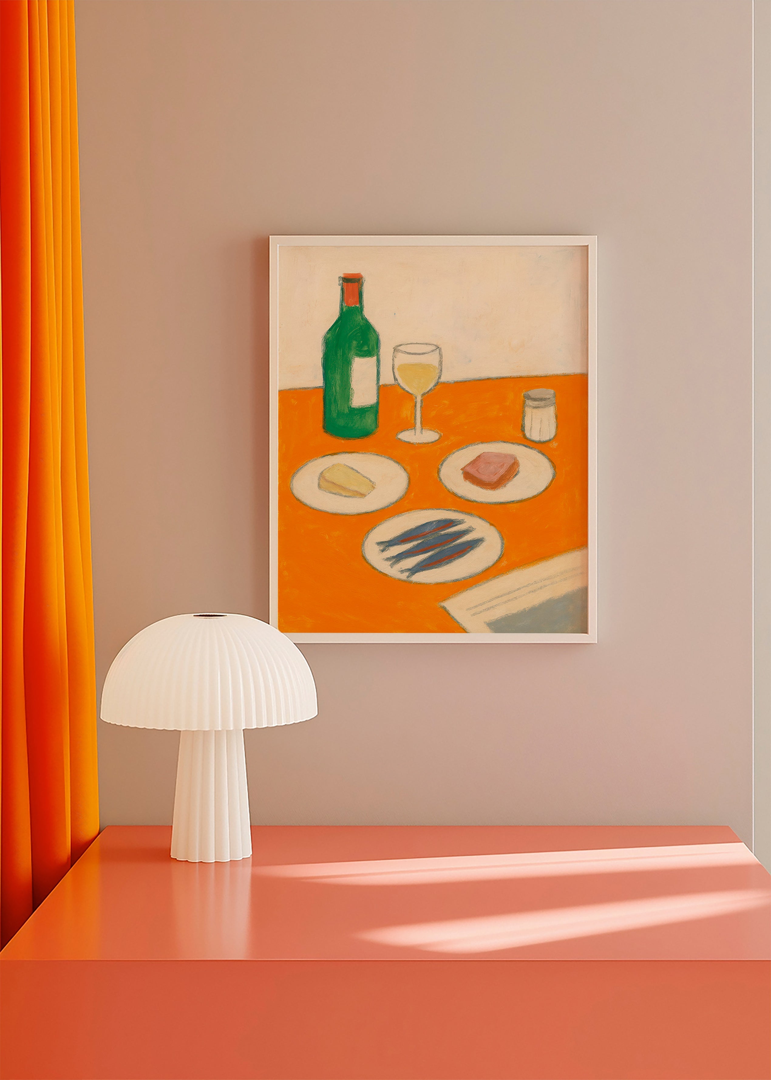 Cuadro de cocina con sardinas y copa de vino – Product3