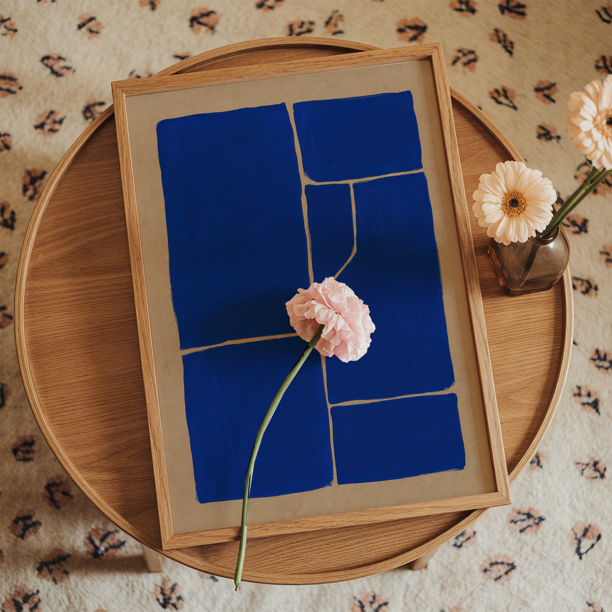 Blue Fractures - Framed poster in an interior
