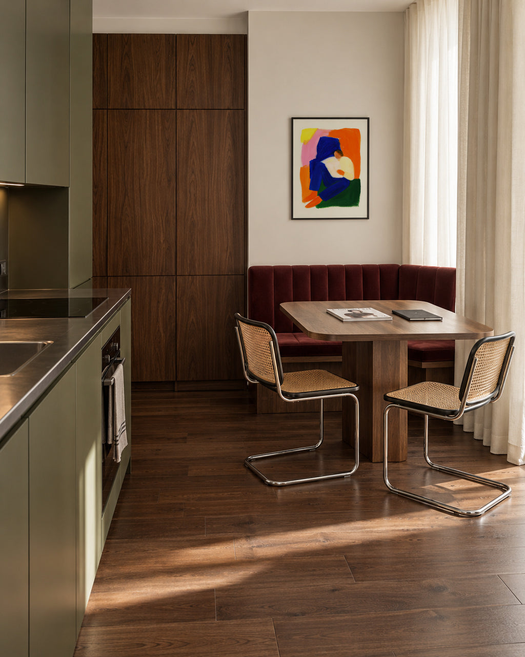Seated in Color - Framed poster in an interior