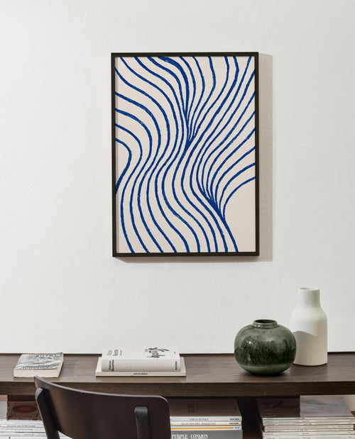 Cuadro abstracto de ondas azules – Product1
