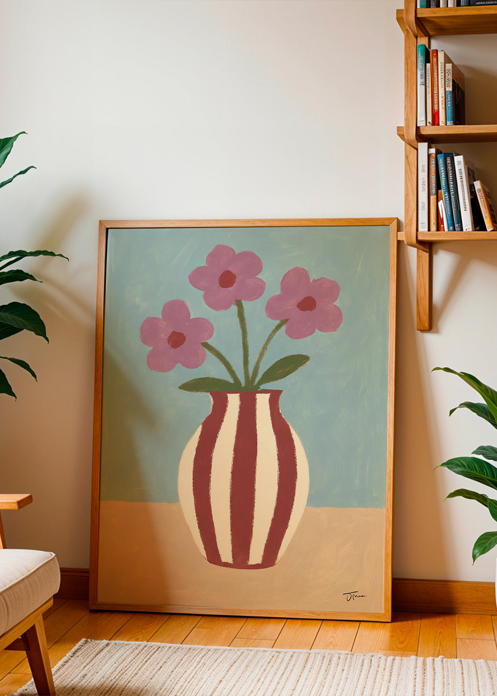 Lámina botánica de jarrón y flores – Product1