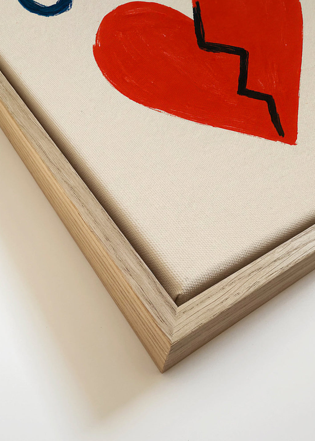 Ilustración corazón roto con texto Pas Grave – Canvas detail