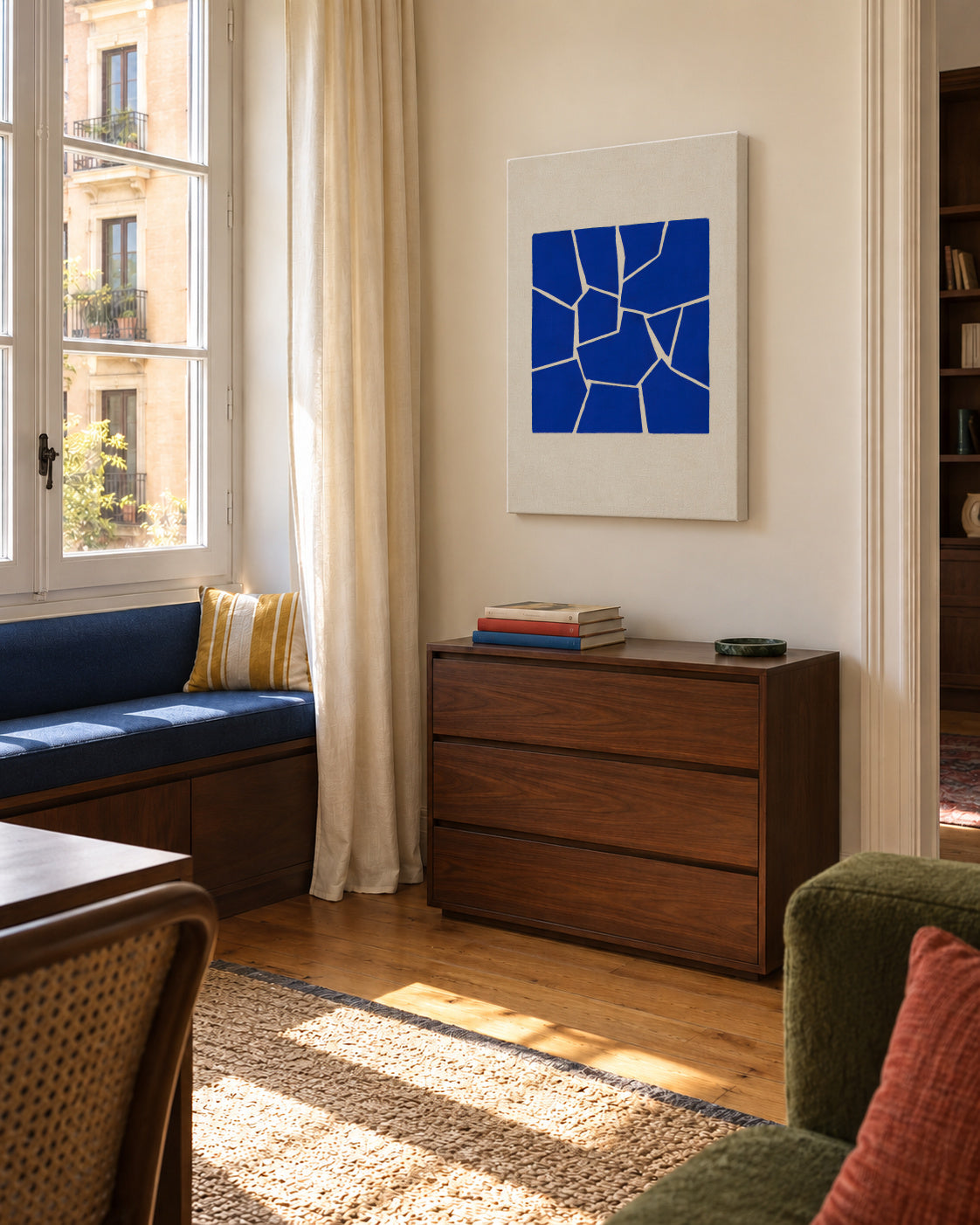 Cobat Fractures III - Unframed canvas in an interior
