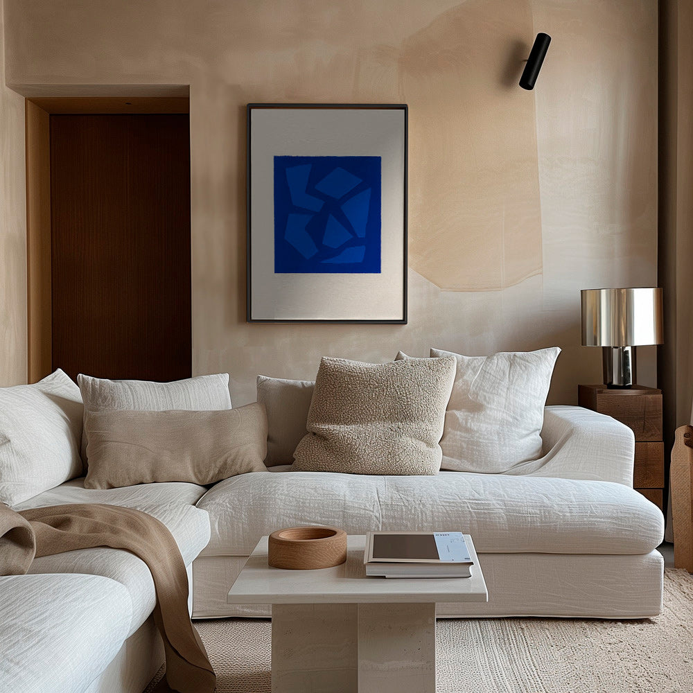 Cuadro abstracto azul con formas fragmentadas – Canvas1