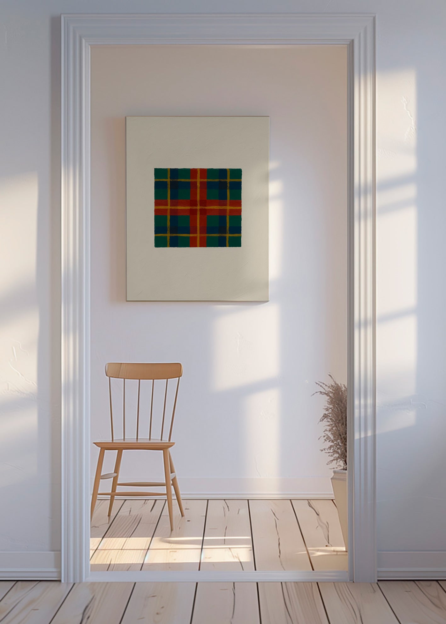 Cuadro geométrico tartán pintado – Canvas