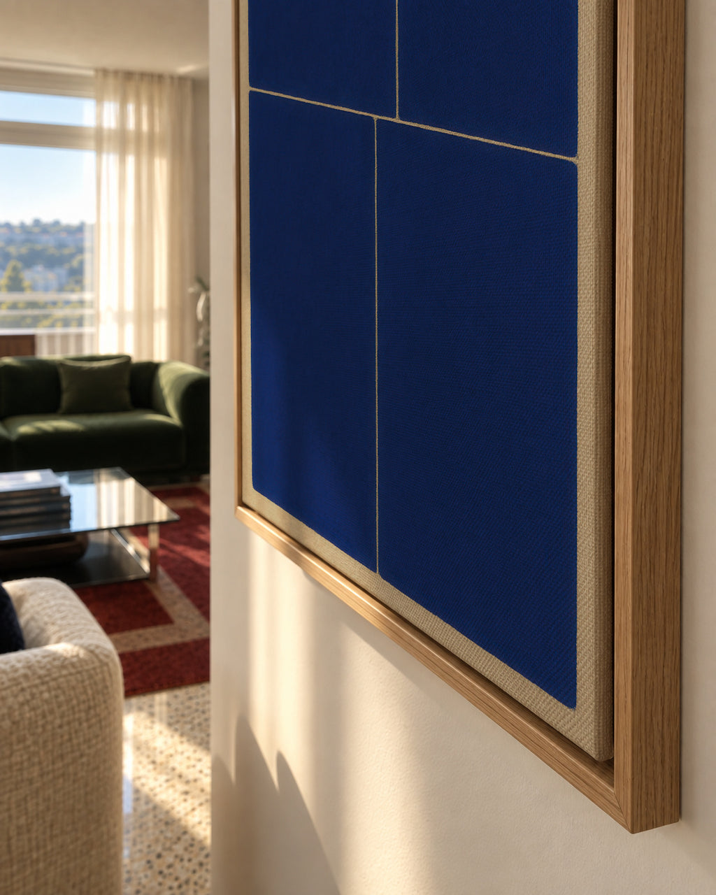 Midnight Blueprint II - Framed canvas detail