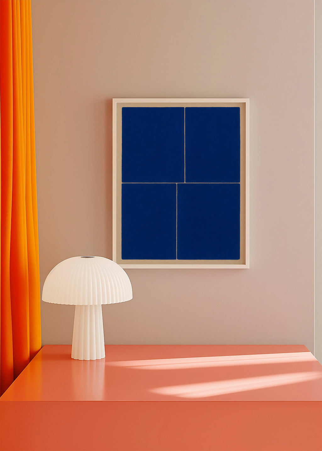 Cuadro geométrico con bloques azules – Product2