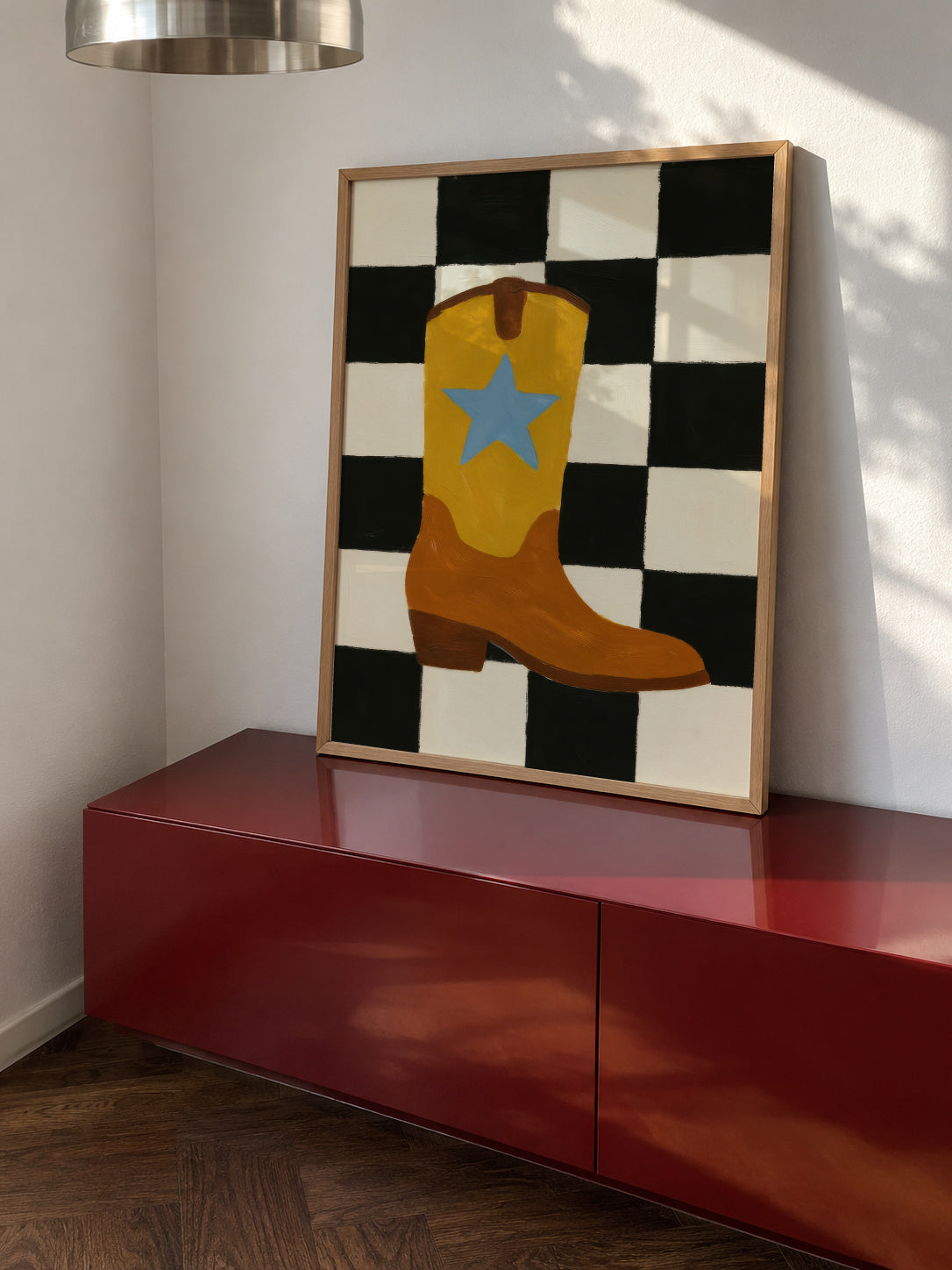 Starry Boot - Framed poster in an interior