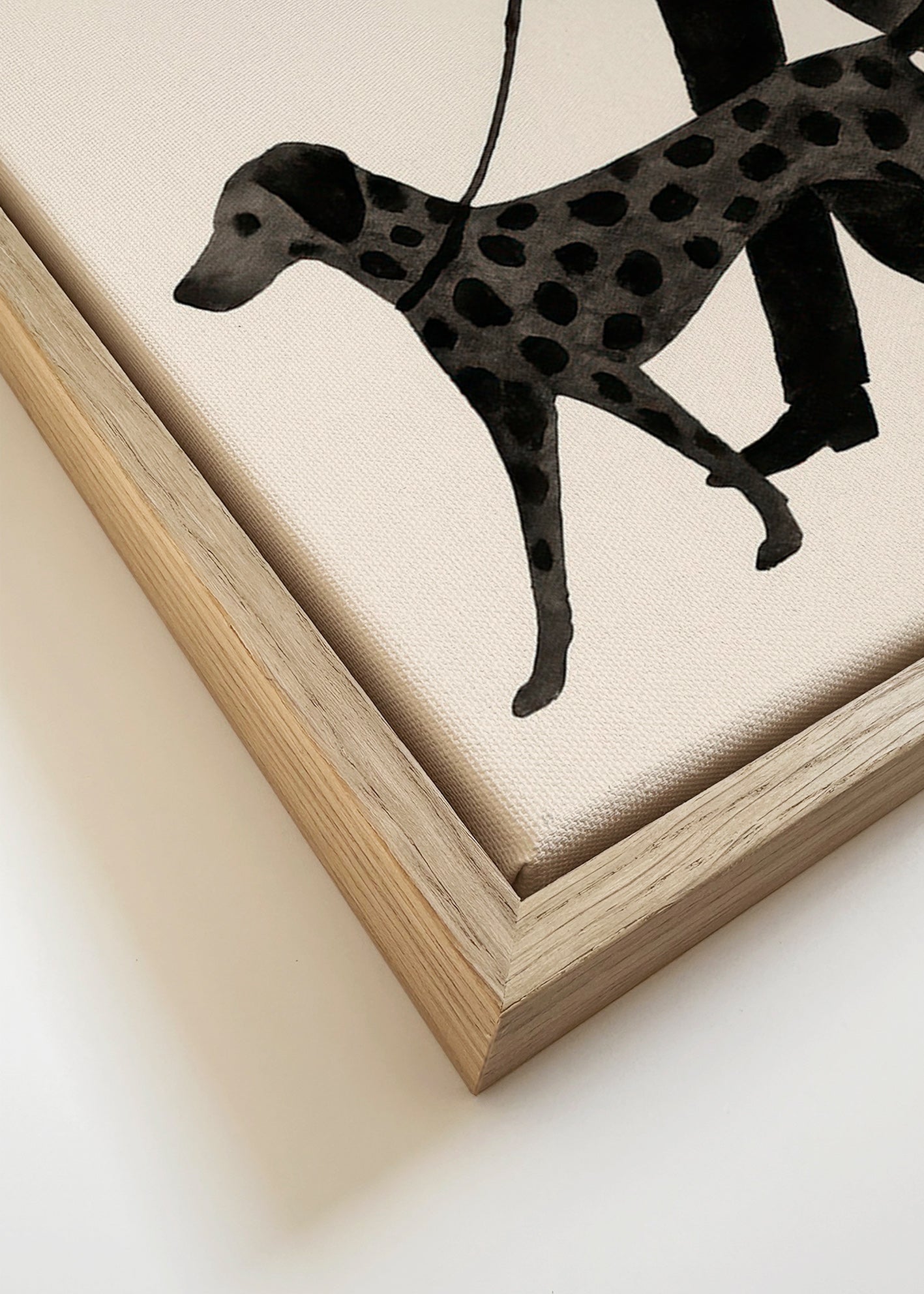 Cuadro perro paseando en silueta – Canvas detail